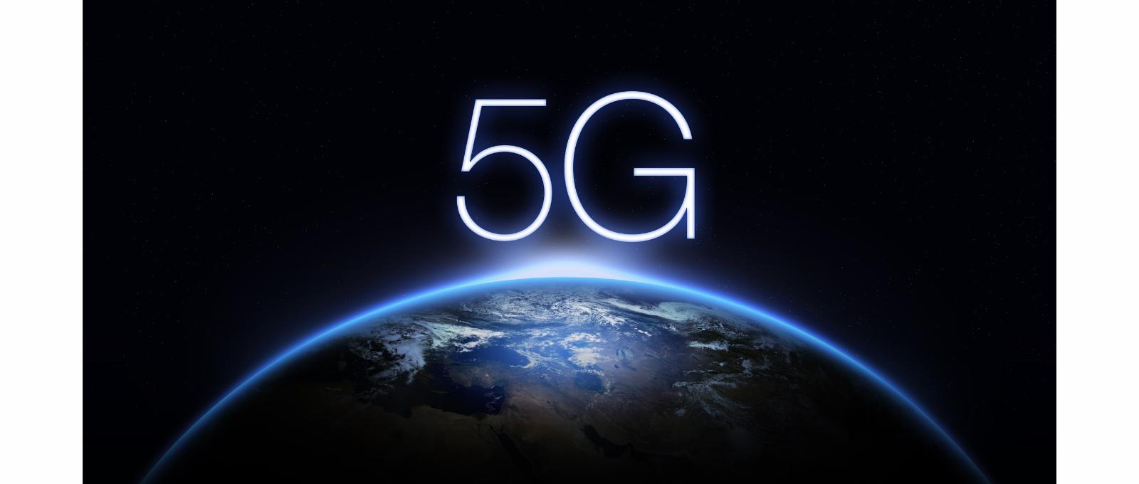 Jordklotet som täcks av det nya 5G nätverket