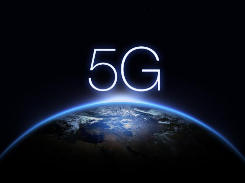 Jordklotet som täcks av det nya 5G nätverket