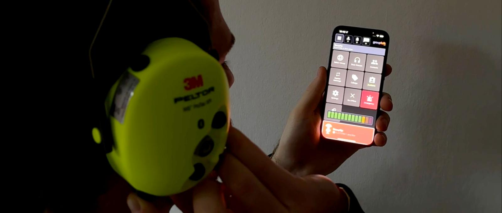 3M Peltor WS PROTAC XPI med GroupTalk push to talk ptt app