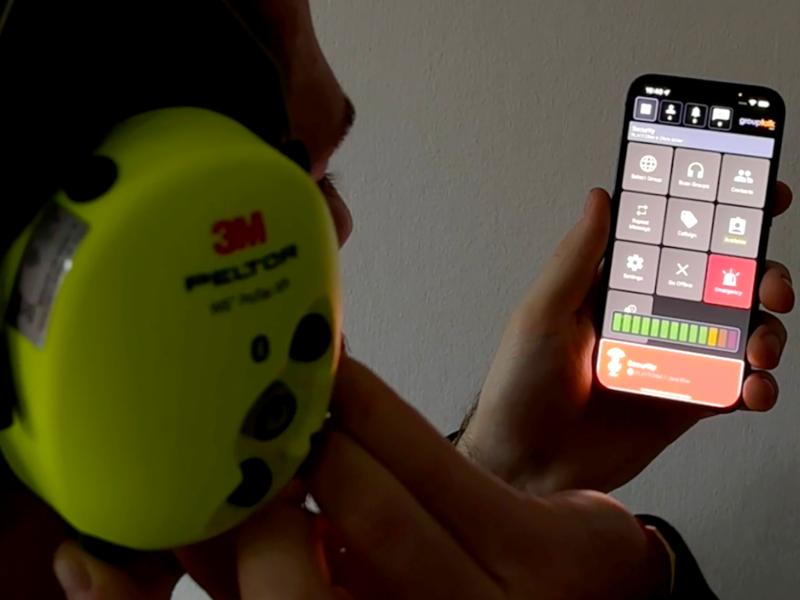 3M Peltor WS PROTAC XPI med GroupTalk push to talk ptt app