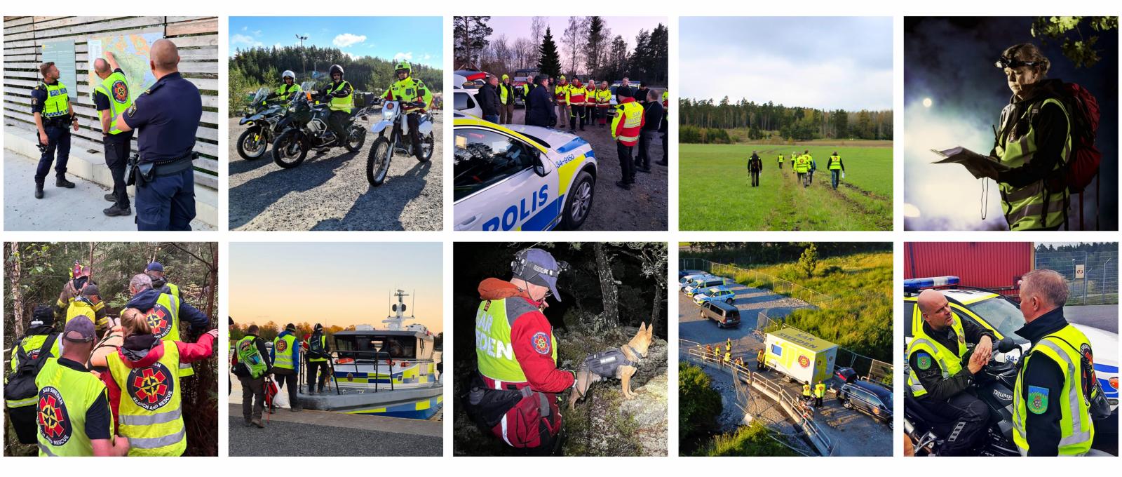search and rescue sweden i olika bilder på sina sökinsatser
