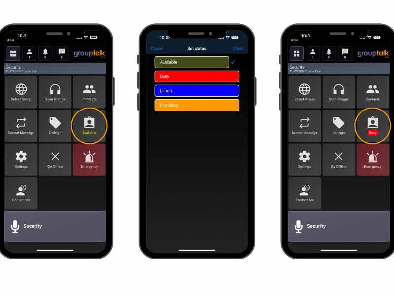 GroupTalk appen med funktioner överfallslarm personlarm person larm status