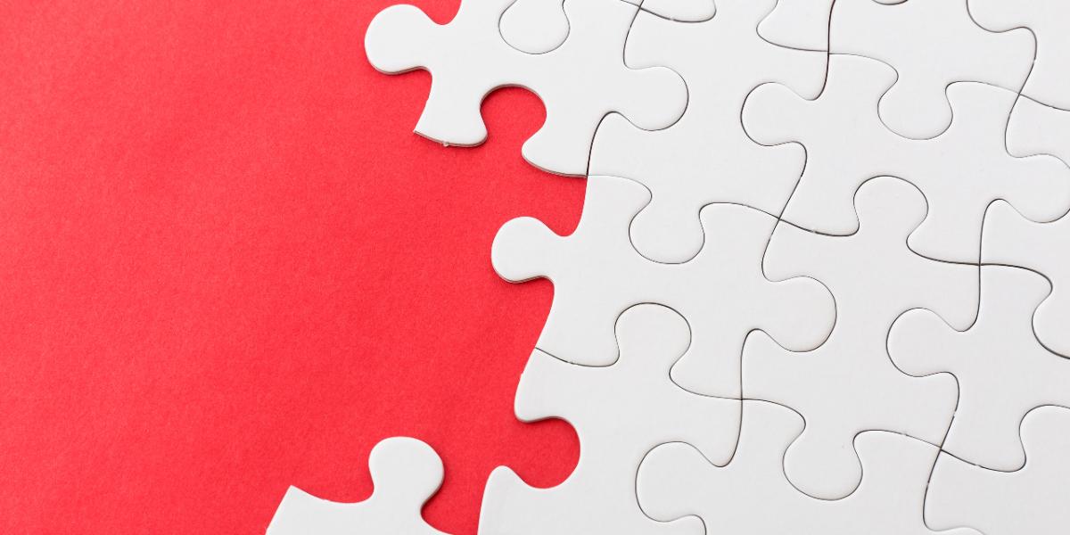 Bild med pussel som integreras med varandra