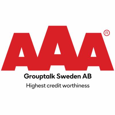 Bisnode highest credit worthiness AAA GroupTalk Sweden AB