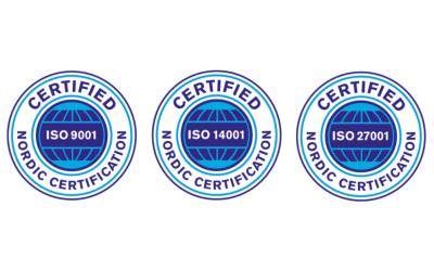 ISO 9001, ISO 14001, ISO 27001 certifikat